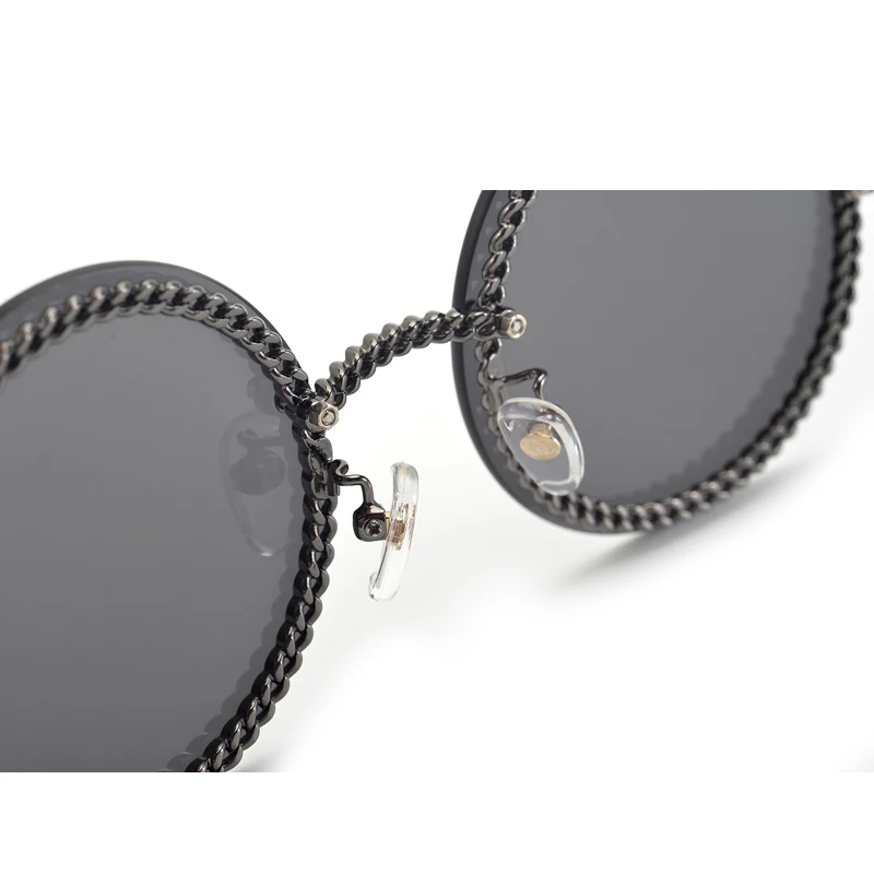 Модные женские круглые солнечные очки без оправы роскошные брендовые Дизайнерские мужские солнцезащитные очки Oculos De Sol Feminino с оригинальной упаковочной коробкой
