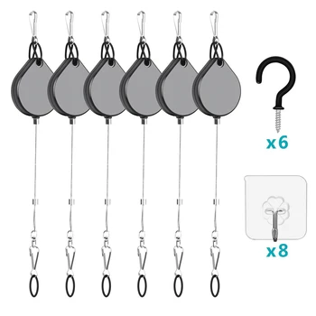 

6pcs With Hooks Management System Retractable Wire Accessories VR Cable Ceiling Pulley Durable Professional for HTC Pro