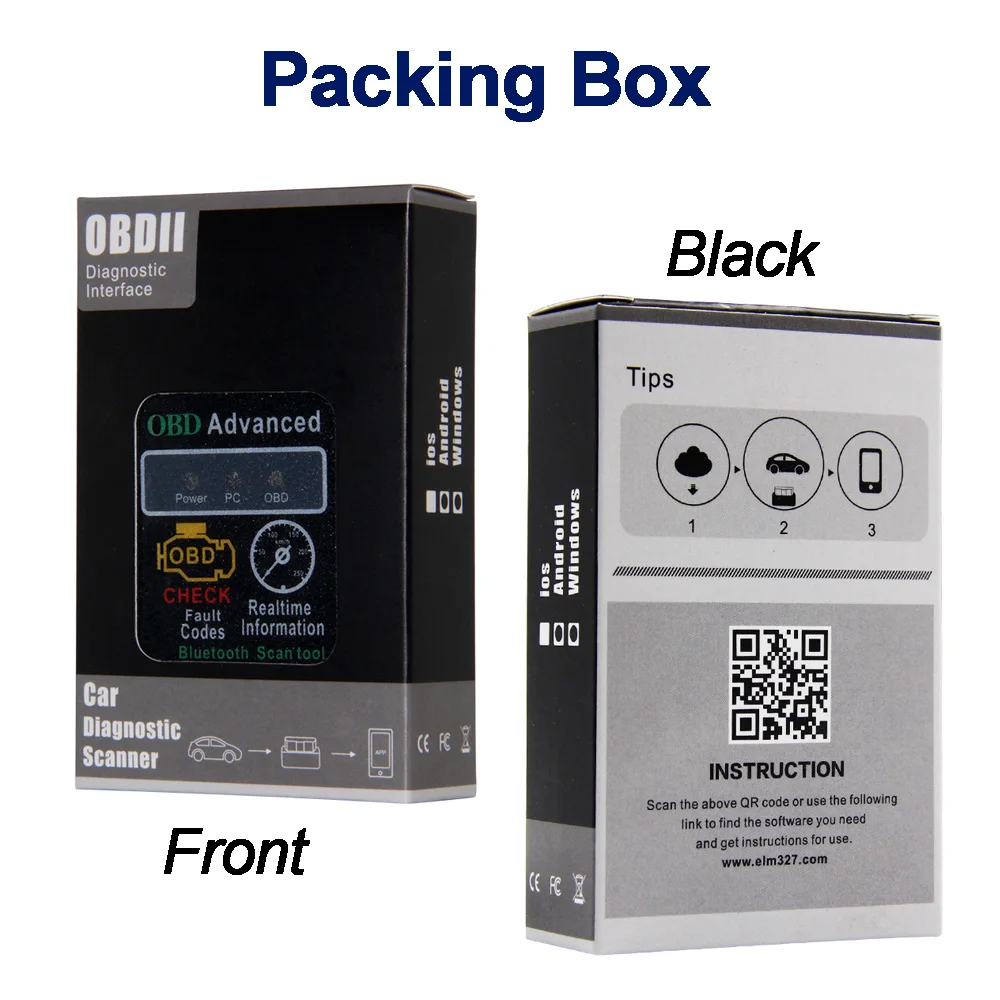 OBD2 ELM327 Bluetooth V1.5 OBD2 автомобильный диагностический инструмент сканер ELM 327 адаптер obd-ii автоматический сканер считыватель кодов для Android Крутящий момент
