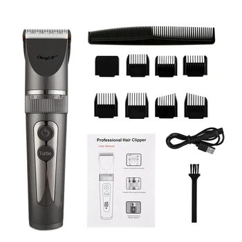 

USB Rechargeable Hair Clipper Men Professional Barber Hair Cutting Machine Beard Trimmer Cordless Washable 3 Speeds Hair Cutter