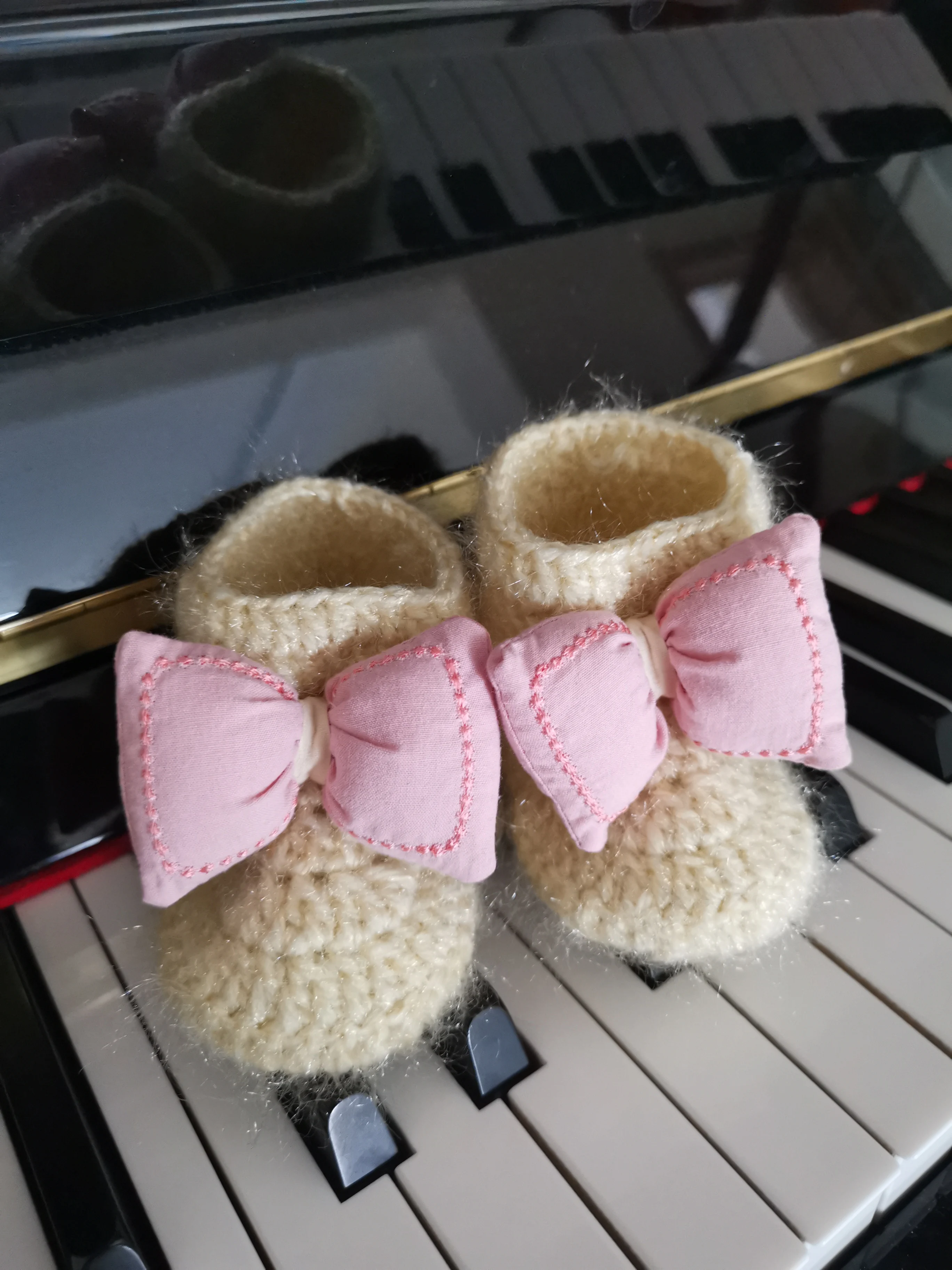 Hand woven lace bowknot short boots baby shoes walking shoes