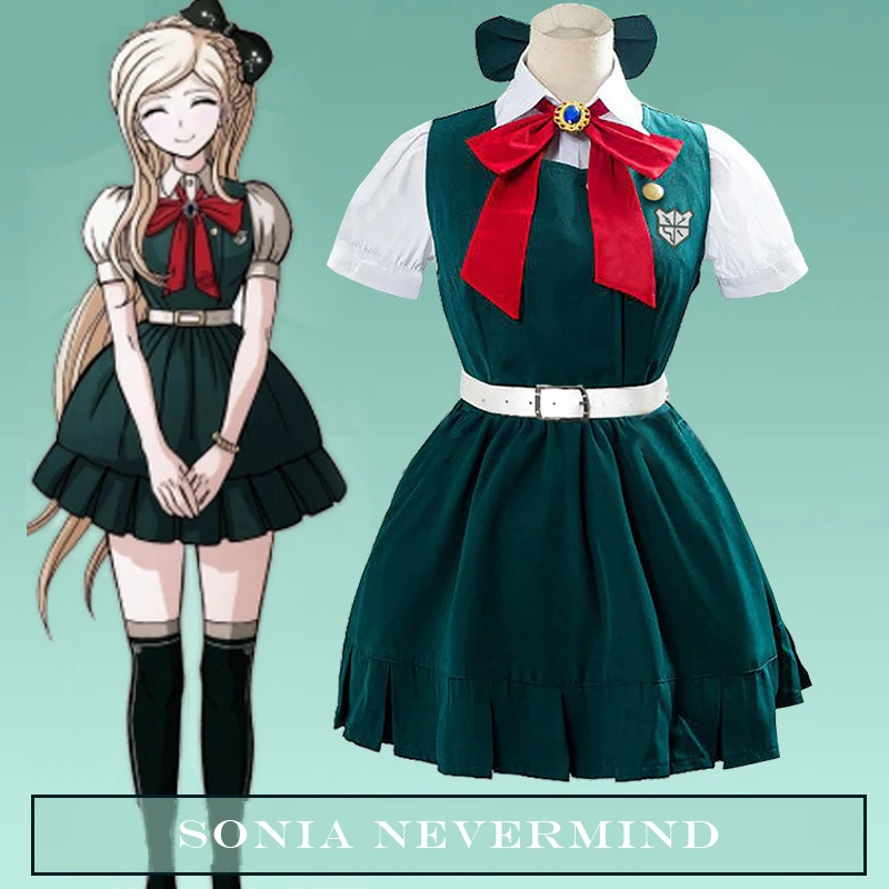 Аниме игра косплей Danganronpa Sonia Nevermind костюм для девочек женское Naegi Makoto милое платье
