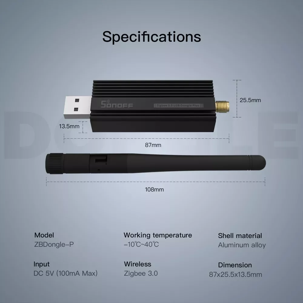 Sonoff-zbdongle-e Interface Usb Dongle Plus Zigbee 3.0 Analisador de Gateway sem Fio Zigbee2mqtt Captura com Antena - Image 4