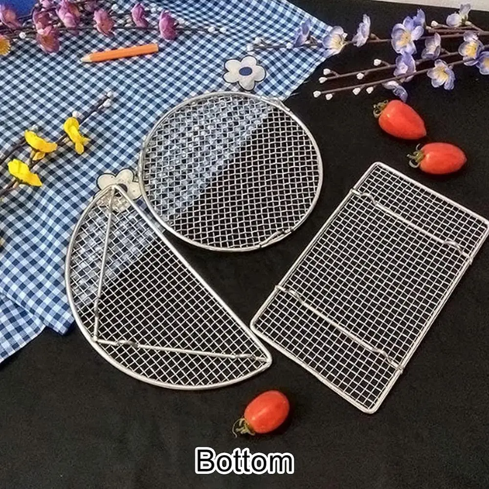 Round Steaming Cooling and Baking Barbecue Rack with 1" Height Legs Heat Resistant Round Cooking Grate Cross Wire Cooking Grid
