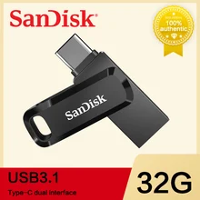 SanDisk Usb флэш-накопитель 32 Гб 64 Гб 128 Гб двойной интерфейс type-C мобильный двойной диск U диск Android OTG расширение поворотный