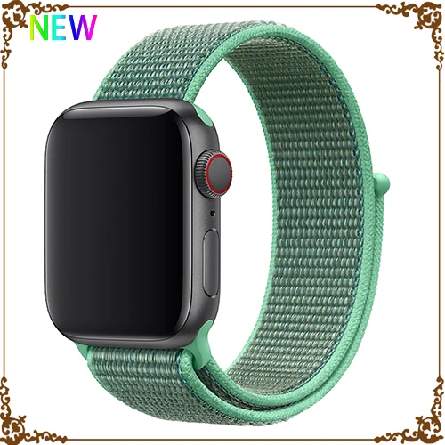 Ремешок для Apple Watch, ремешок для Apple Watch 5, 4, 44, мм, 42 мм, iwatch band 3, 2, 5, 42 мм, 38 мм, Спортивная петля, correa, нейлоновый ремешок для часов - Цвет ремешка: New Spearmint 3