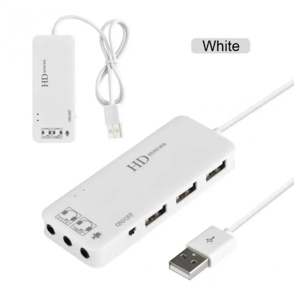 3 порта USB 2,0 зарядное устройство концентратор+ стерео наушники+ микрофон w/7.1CH адаптер звуковой карты