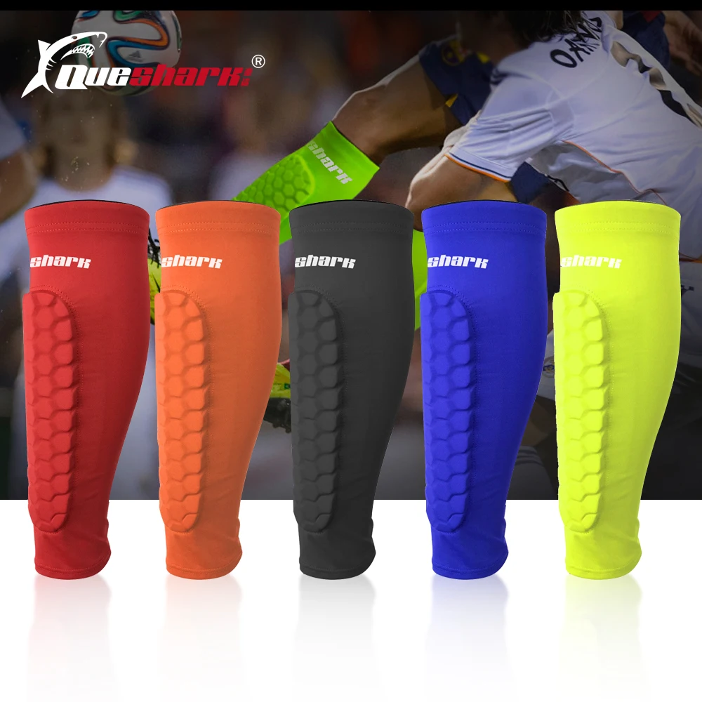 

Queshark Professional Football Shin Guards Protective Compression Leg Calf Sleeves Leg Warmers Sports Safety Soccer Shinguards
