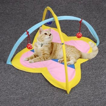 

Cat bed In-Outdoor Pet Cat Funny Hammock Bed and Toy Kitten Cat Play Sleeping Furniture Tent Balls Cat Play House Kennels Bell H