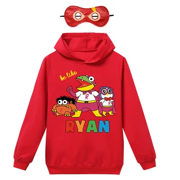 

New RYAN Toys Review Long Sleeve Cartoon T-Shirt for Boys Hoodies Girls Tops Teenage Toddler Costumes Children Kids Shirts Teens