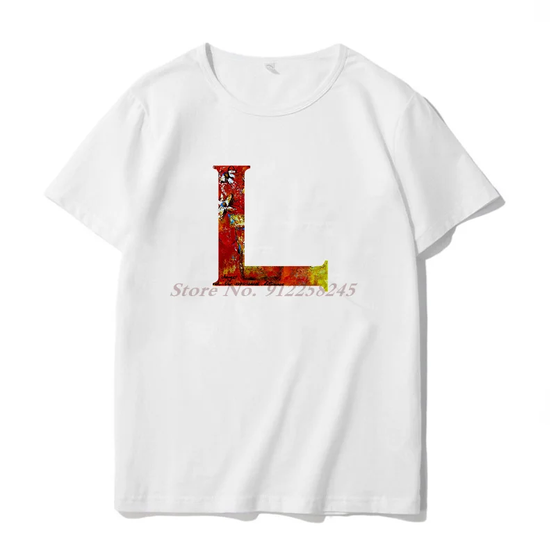 Printed letter L T shirt Unisex T Shirt Oversized Tops Tee Graphic t shirts Harajuku Streetwear Men clothing