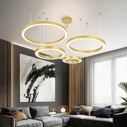 Светодиодный люстры кольца скандинавского дизайна регулируемый DIY люстра освещение для столовой гостиной круглый подвесной светильник