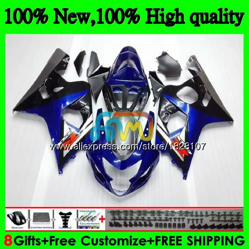 No. 1 K4 средства ухода за кожей для SUZUKI GSX-R750 GSXR 600 темно-синий blk 750 R750 04 05 36BS. 6 GSXR-600 GSXR600 600CC 750CC GSXR750 2004 2005 обтекатель - Цвет: No. 1