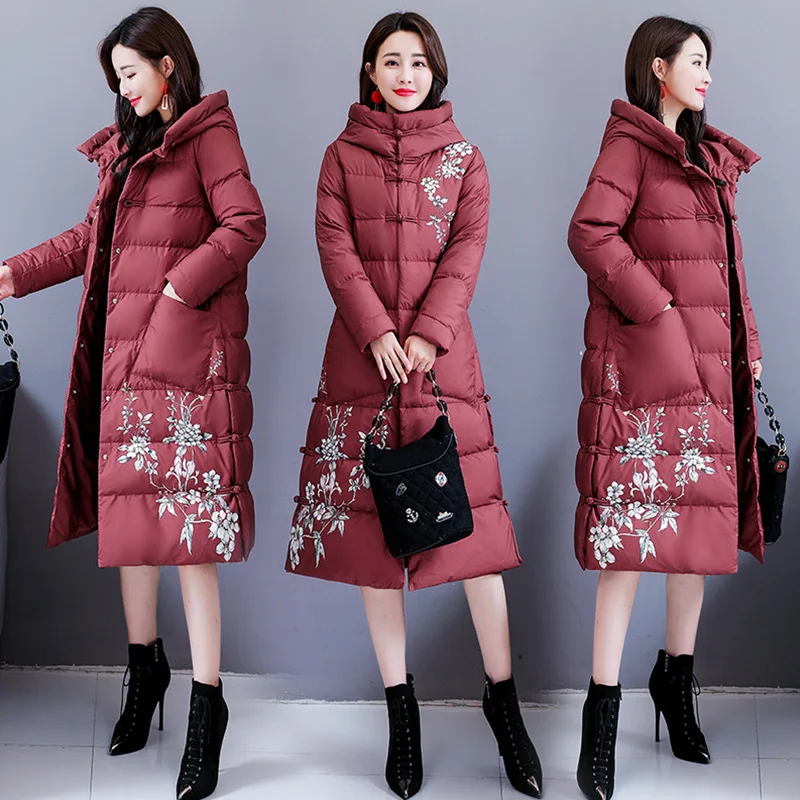 

Cotton-padded Clothes Women's Mid-length Thick Coat 2018 Winter New Style WOMEN'S Dress Loose-Fit Slimming over-the-Knee Cotton-