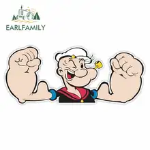 EARLFAMILY 15cm x 6.6cm for Popeye The Sailor Man Funny Car Stickers RV VAN 3D DIY Fine Decal Waterproof Anime Truck Graphics