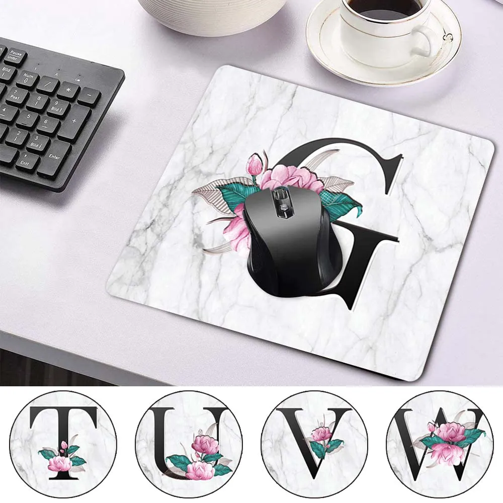 

Smooth Waterproof PU Leather Mini Computer Mouse-pad Portable Game Laptop Mouse Pad White Marble Pattern Durable Game Mouse Mat