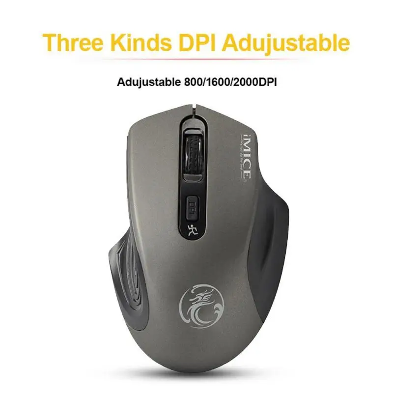 IMice E-1800 беспроводная мышь 2000 dpi Регулируемый USB 3,0 приемник оптическая компьютерная мышь 2,4 ГГц эргономичная мышь для ноутбука ПК мышь