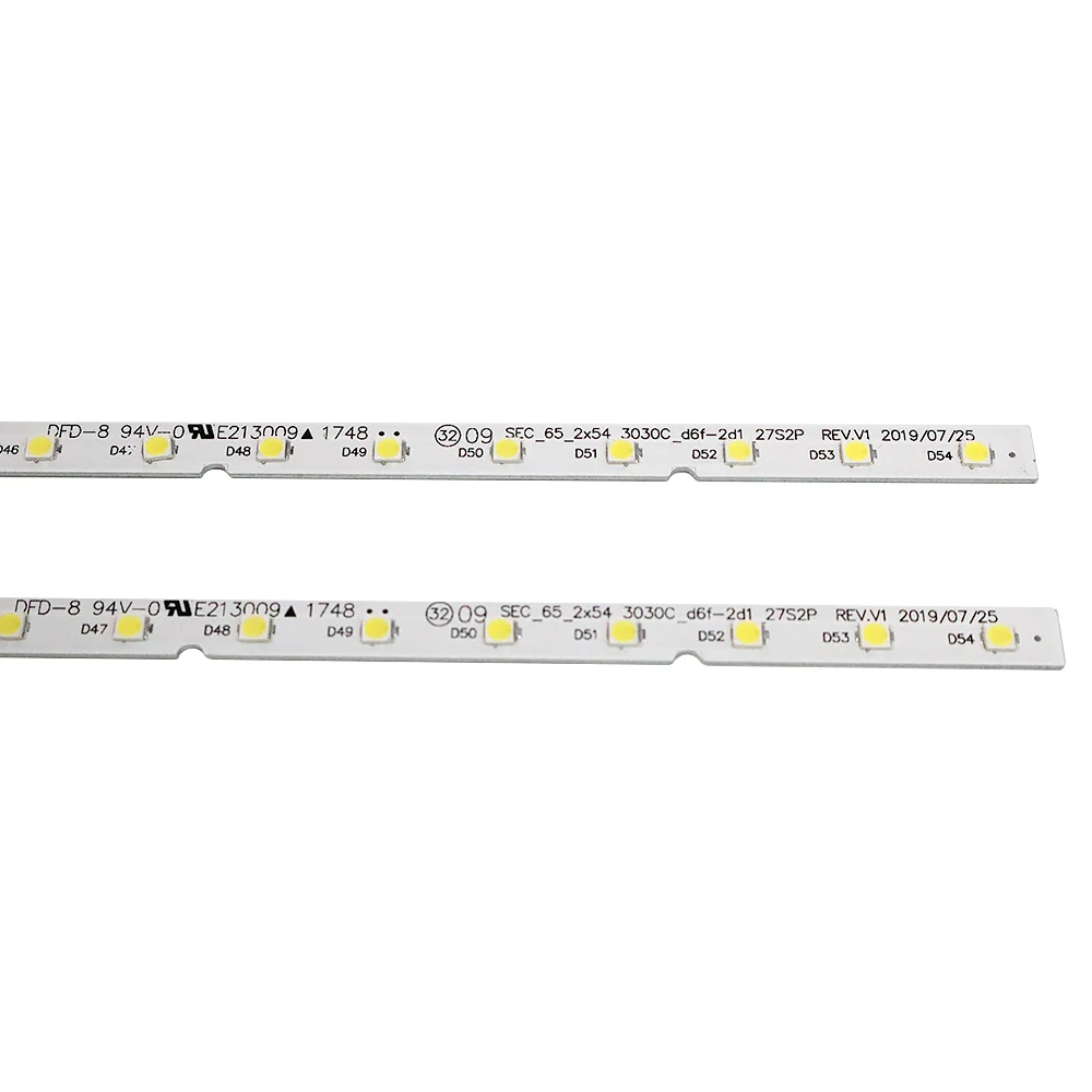 Tira de luces LED de iluminación trasera, accesorio para Samsung UN65MU6290VXZA UN65MU6290 BN96-44814A seg 65 2X54 3030C FL689480 D6T-2D1 27S2P, 4 unids/lote, 54LED