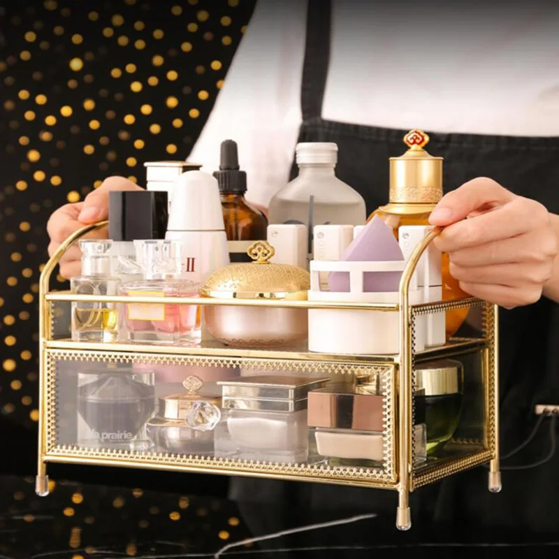 

Портативная коробка для хранения косметики, туалетный столик, стеллаж для ухода за кожей, органайзер для макияжа, парфюмерная помада, коробка для хранения косметики