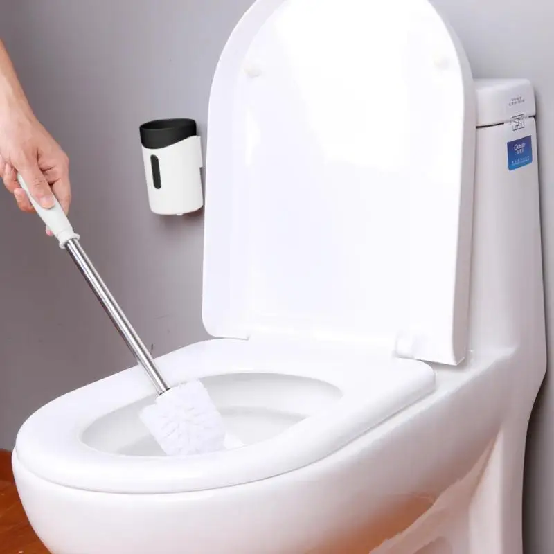 Toilet Brushes Wall-Mounted Long Handle Toilet Cleaner Brush with Base Bathroom WC Tools