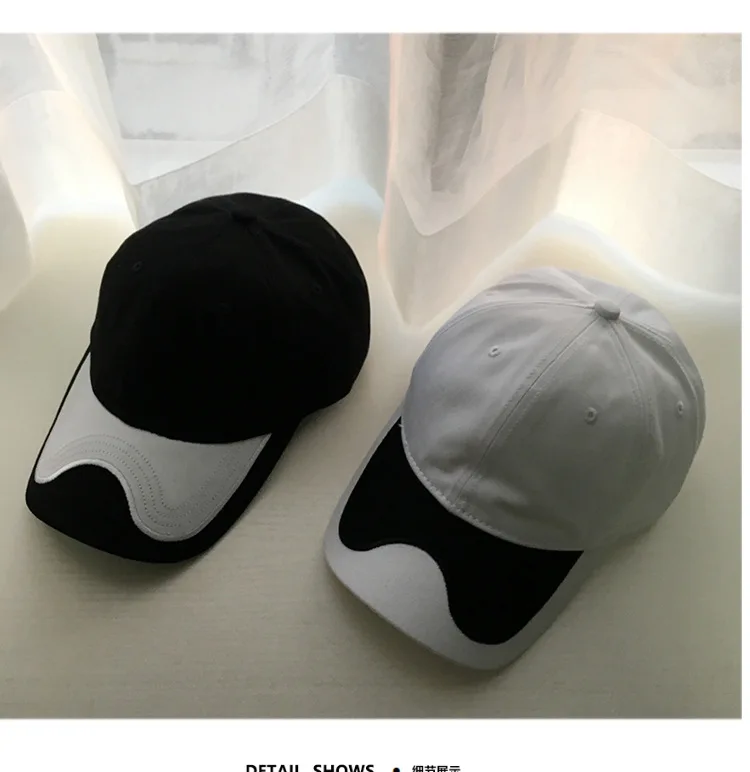 01912-tin004 Новинка pring черная белая комбинированная модная кепка-бейсболка Мужская Женская кепка для отдыха