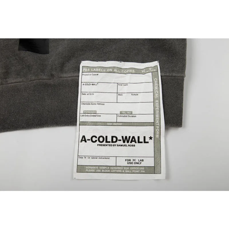Новые A-COLD-WALL толстовки для мужчин и женщин высокого качества Модные свитшоты вышивка толстый ретро сделать старый промытый ACW толстовки пуловер