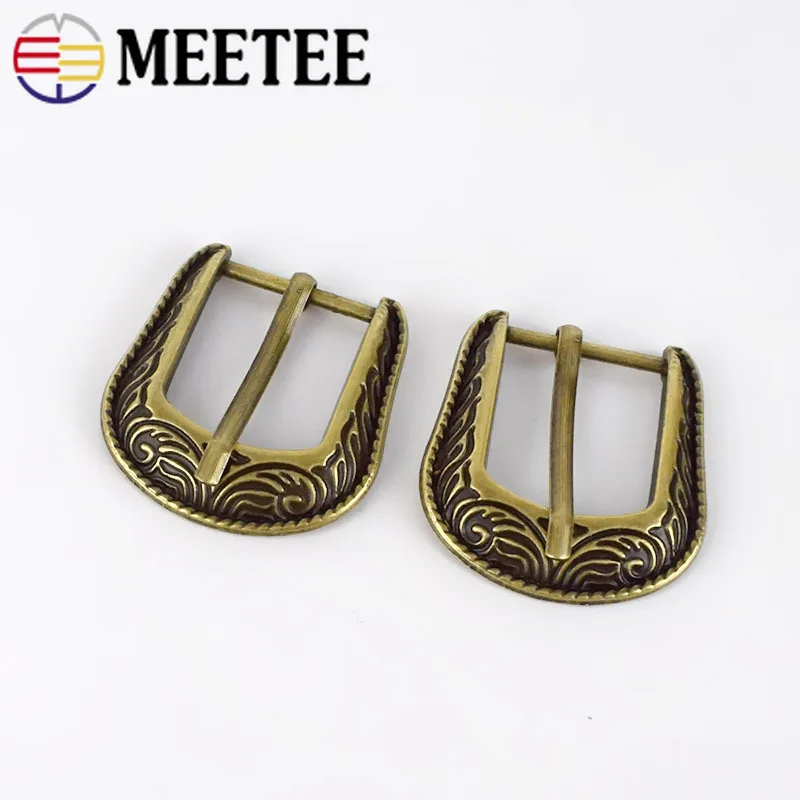 Meetee 2/5 шт 2 см Классическая пряжка с узором Ретро Бронзовая на ремне DIY ремень