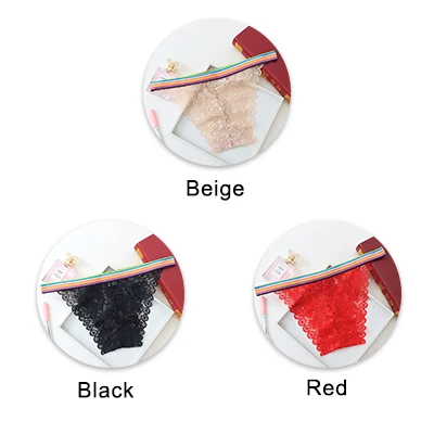 BeigeBlackred UG 3 шт./лот, сексуальные женские стринги, низкая талия, бандаж для ягодиц, g-стринги, женские трусики, нижнее белье, трусы, g-стринги, Танга - Цвет: BeigeBlackred