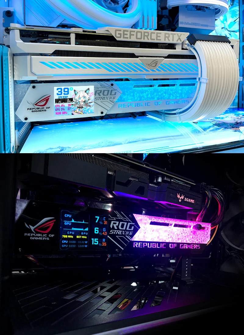 VGAグラフィックカードホルダー,2.2インチLCDディスプレイ付き