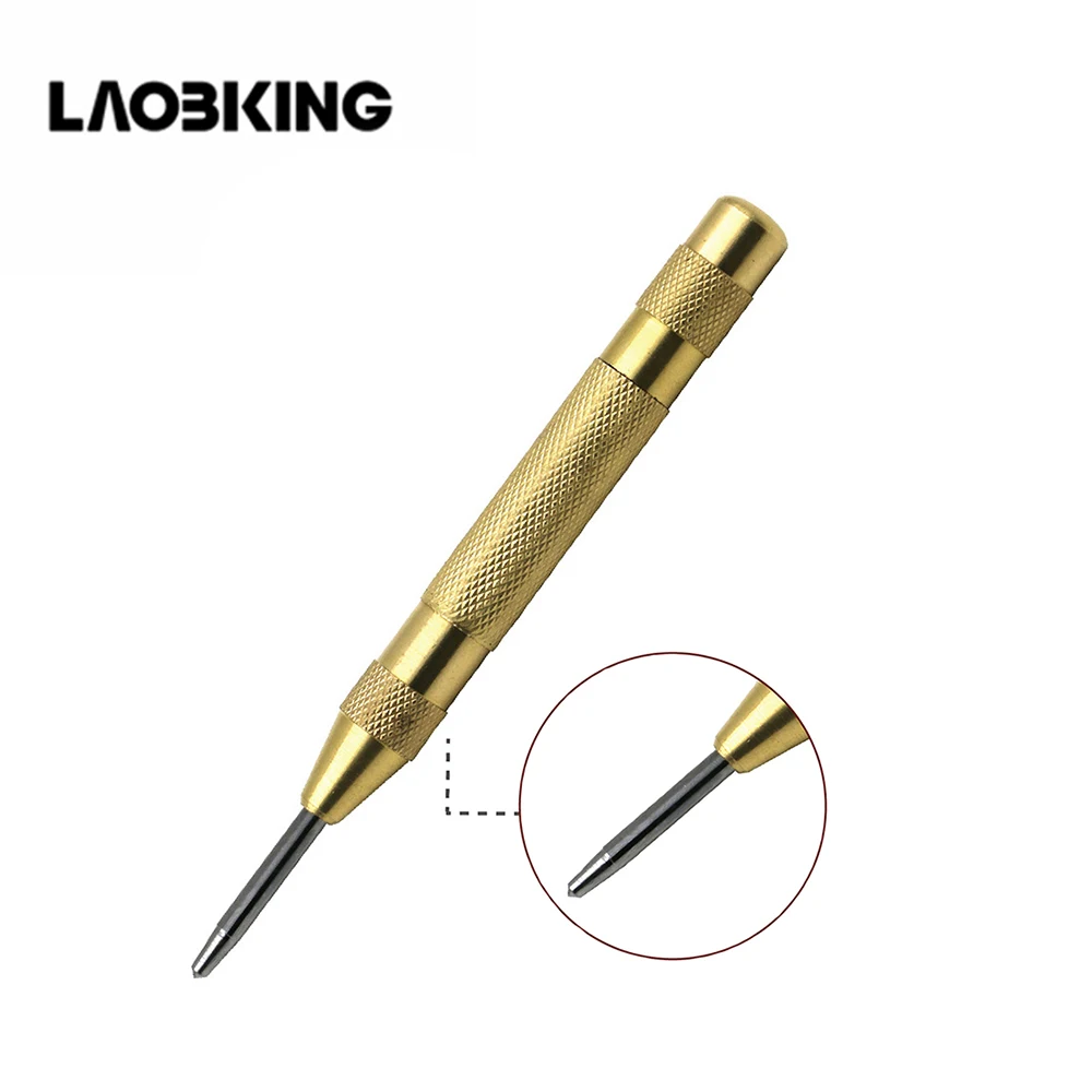 

1pcs HSS Automatic Center Punch Spring Loaded Marking Drilling Tool For Steel Board Walls Starting Holes Tool Chisel Steel