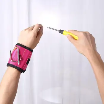 

2Pcs Magnetic Wristband Tool Bag Oxford Cloth Waterproof Electrician Toolkit Screws Nails Drill Bits Holder Storage Organizer