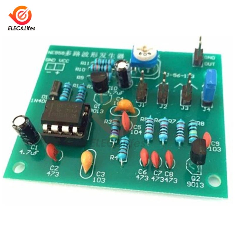 Signal Generator Kit Signal Generator Waves Resonance Generator DC 6-12V NE555 Pulse Generator Module Sine/Triangle/Square Wave generator multi-channel Waveform Signal Generator DIY Kit signal generator kit signal generator waves resonance generator