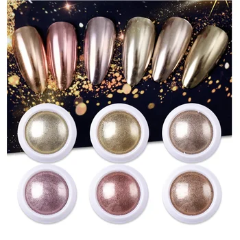 

0.3g/box Nail Mirror Powder Chrome Glitter Pigment Dust Rose Gold Metal Effect Flakes UV Gel Polish Manicure Art Decorations