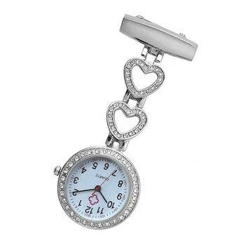

Fashion Women Pocket Watch Clip-on Heart/Five-pointed Star Pendant Hang Quartz Clock For Medical Doctor Nurse Watches UND Sale