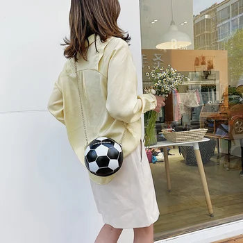 

Small Round Shoulder Sling Bags Football Shape PU Leather Ladies Fashion Shoulder Messenger Bag Women Messenger Purse