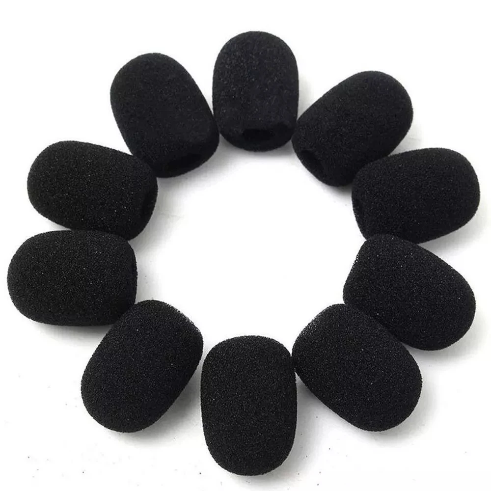 10PCS Mini Replacement Foam Covers Windscreen Windshield Sponge Covers for Telephone Headset Microphone pads Mic Cover Protector wireless microphone