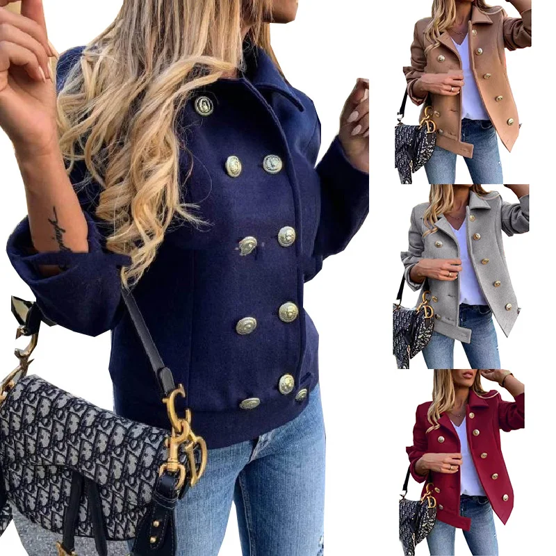 

Ladies Blazer Long Sleeve Button Short Blazer Women Suit jacket Female Feminine Blazer Femme Khaki Navy Blue Beige Black Blazer