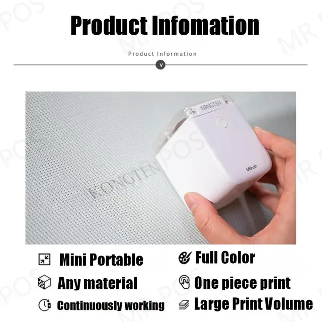 Kongteng-Mini impresora portátil Mbrush, manual de inyección de tinta, a  Color, móvil, personalizada, código, símbolo, patrón, tarjeta, tatuaje