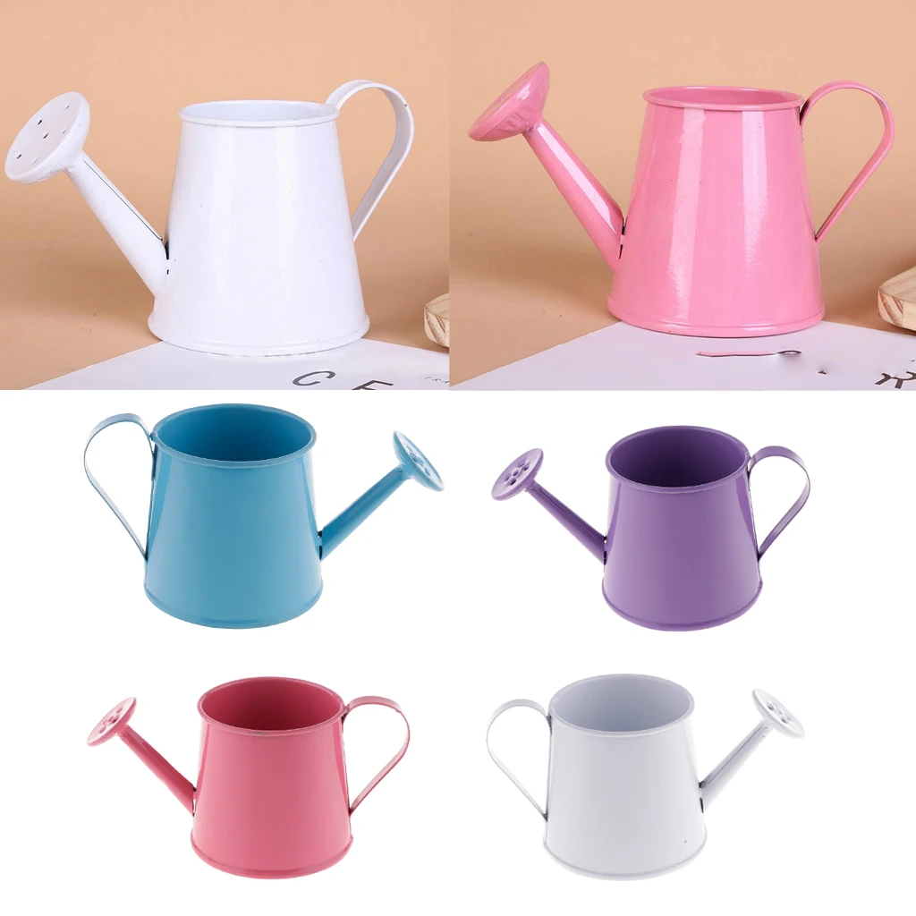 4Pcs Creative Mini Metal Iron Watering Can Garden Flower Pot Plant Planter Home Decor