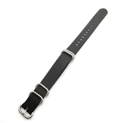 Durable Nylon Nato Watch Strap with Stainless Steel Buckle - Woven Fabric Belt in Multiple Sizes - 22mm (Black)