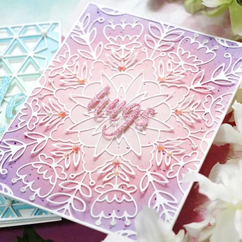 

Mmao Crafts Metal Steel Cutting Dies New Flowers rectangular frame Stencil For DIY Scrapbooking Paper/photo Cards Embossing Dies