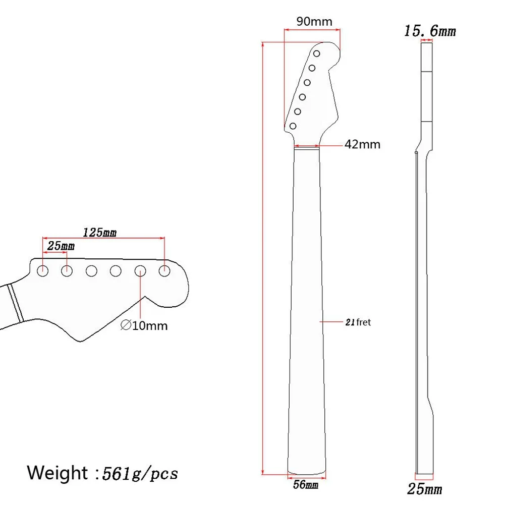 Vertvie 22 Лады Электрогитара шеи полный гриф точки ST аксессуары для гитары Замена гитары шеи