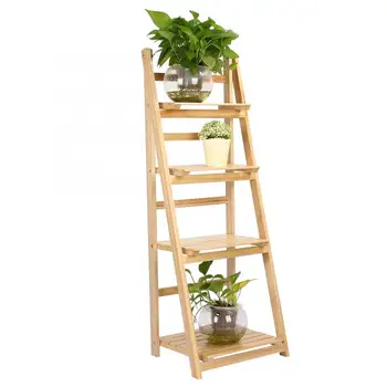 

4 Tier Garden Wooden Plant Flower Floor Stand Shelves Rack Plant Flower Display Stand Shelf Storage Rack Outdoor Holder Stand