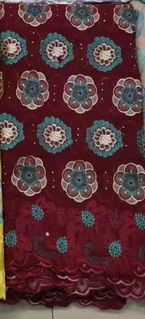 Новейшая африканская кружевная ткань французская Тюлевая сетчатая кружевная ткань высокого качества нигерийские кружевные ткани DIY для свадебных кружевных материалов - Цвет: burgundy