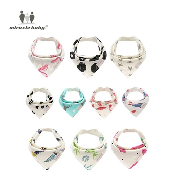 

Miracle Baby Bibs Boy Girl Bandana Bib Burp Cloth Print Animal Triangle Cotton Baby Scarf Meal Collar Burp Baby Accessories