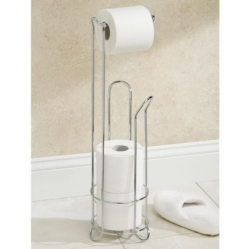  European Style Roll Stand Popular Modern Minimalist Stainless Steel Floor Type Toilet Paper Holder