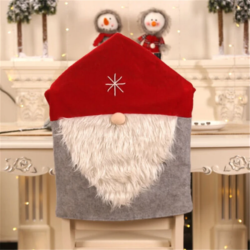 Red Hat Forestman Merry Christmas Чехлы для обеденных стульев чехлы на стулья кухонная спинка кресла съемные рождественские чехлы на обеденные стулья Декор - Цвет: Red Hat Forestman