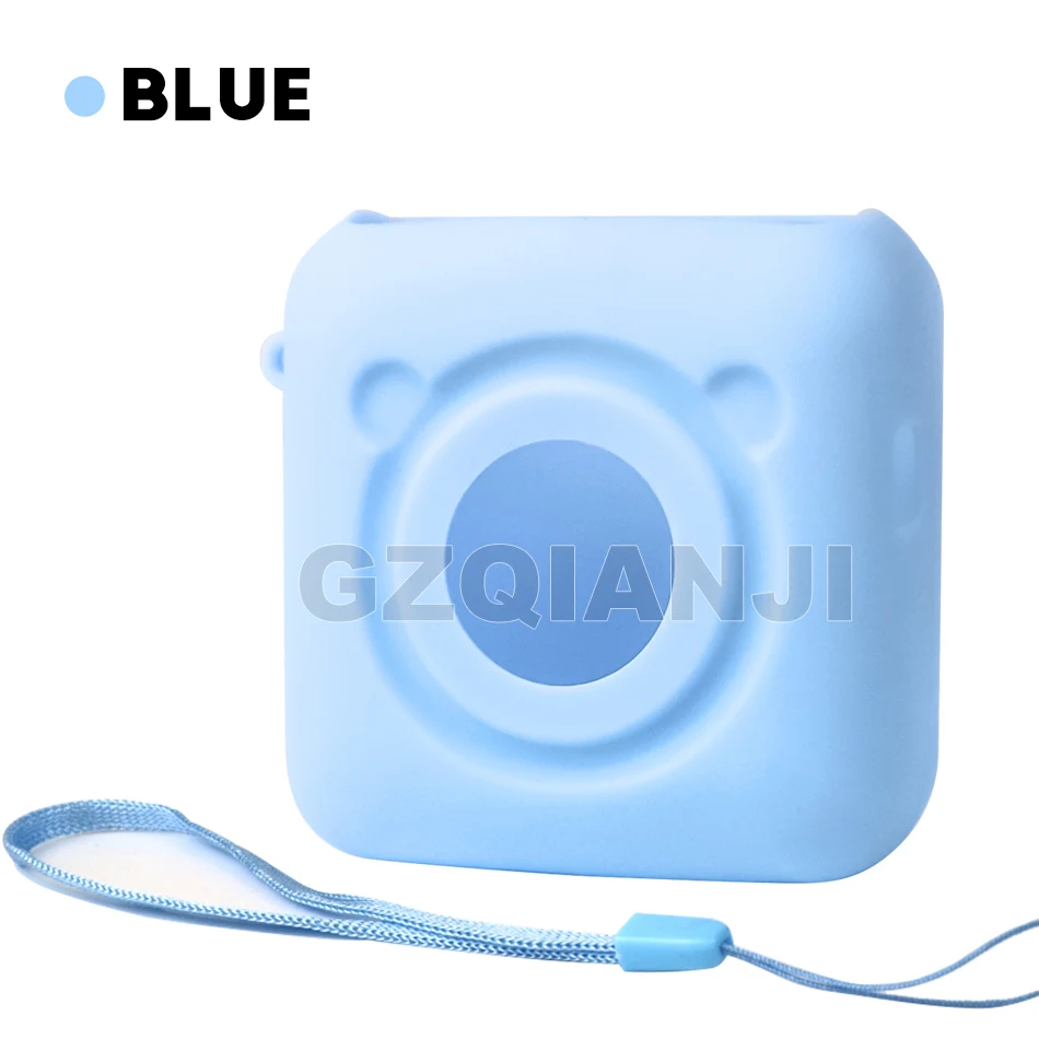 Blue Case Белый розовый желтый термобумага этикетка бумажный стикер бумаги GZM5804 портативный термальный Bluetooth принтер(обратите внимание только бумага или чехол - Цвет: Blue Case
