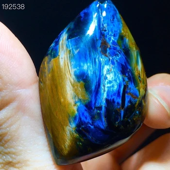 

Certificate Natural Blue Pietersite Gemstone Cat Eye Chatoyant Women Pendant 47.6/30.4/11.3mm Necklace Gemstone Jewelry AAAAAA