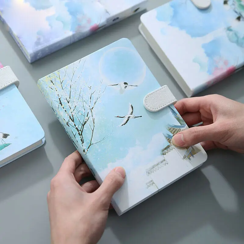 

Retro Student Magnetic Clasp Hand Book Diary Thick Small Fresh Notebook